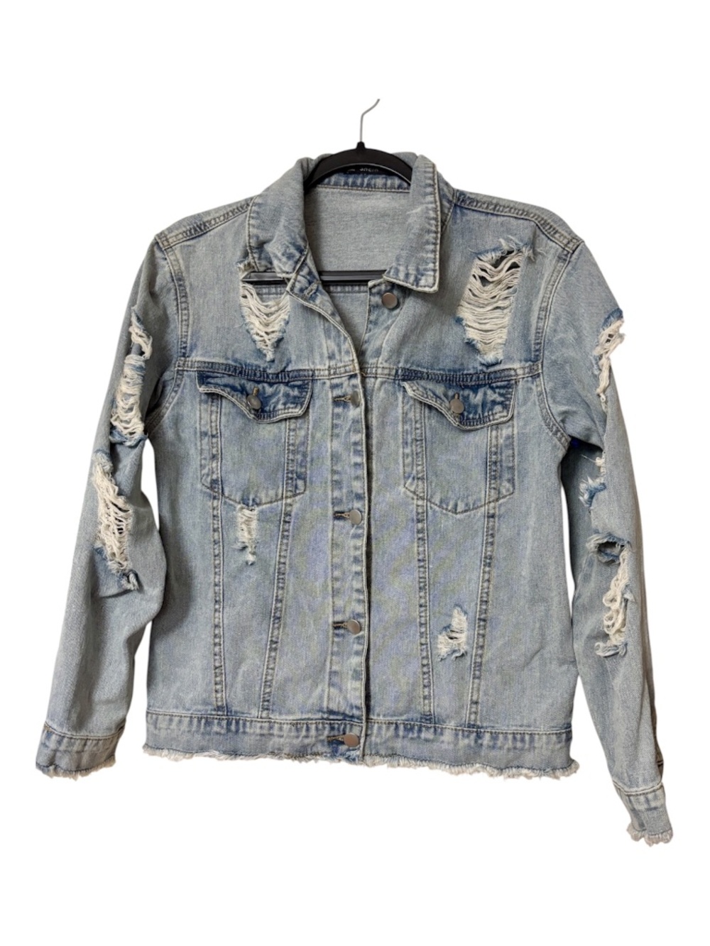 SHEIN Distressed Jean Jacket